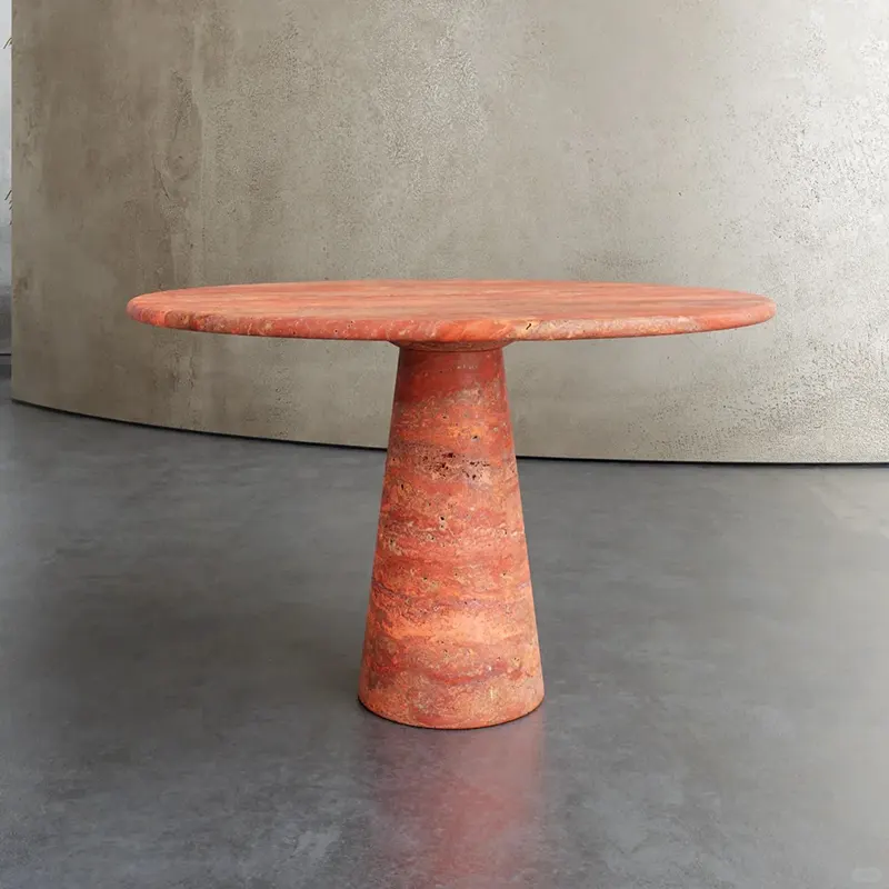 Bàn travertine màu đỏ